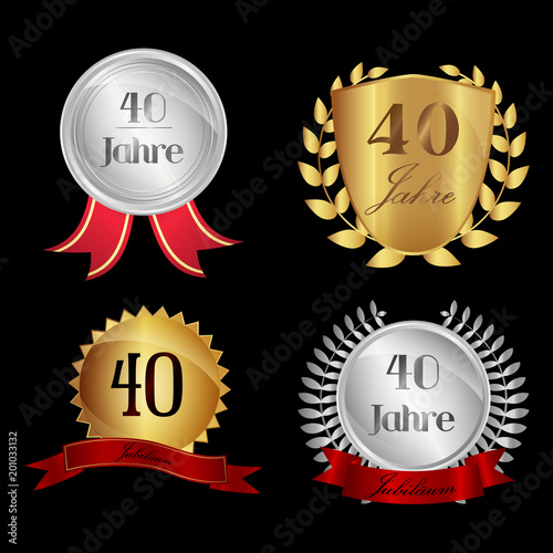Jubiläum Banner/Wappen - 40 Jahre Set
