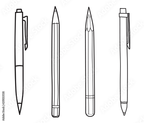hand drawn pen and pencil cute vector  line art illustration