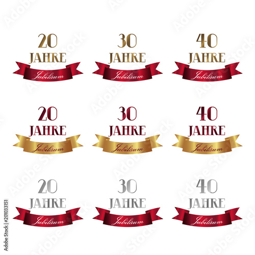 Jubiläum Jahre Set - Banner rot gold