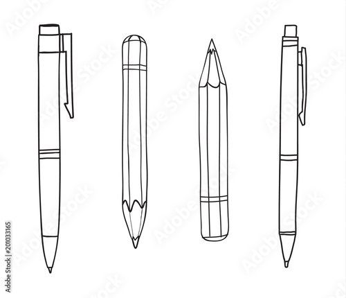 pen and pencil hand drawn cute line art illustration