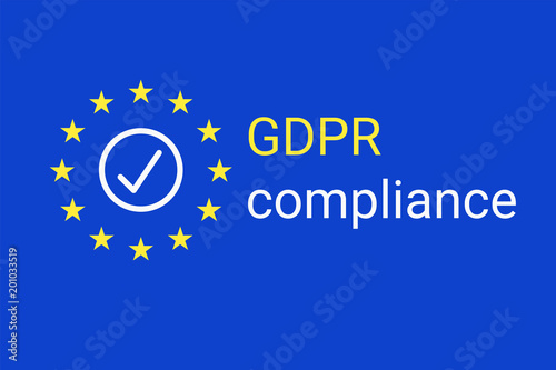 GDPR - General Data Protection Regulation. GDPR compliance symbol. Vector