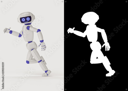 Running toy robot. Illustration