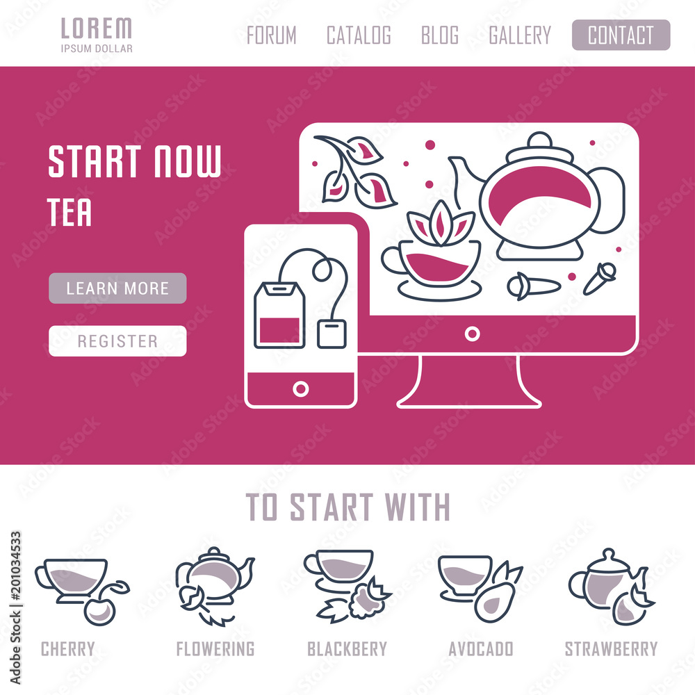 Website Banner and Landing Page of Tea.