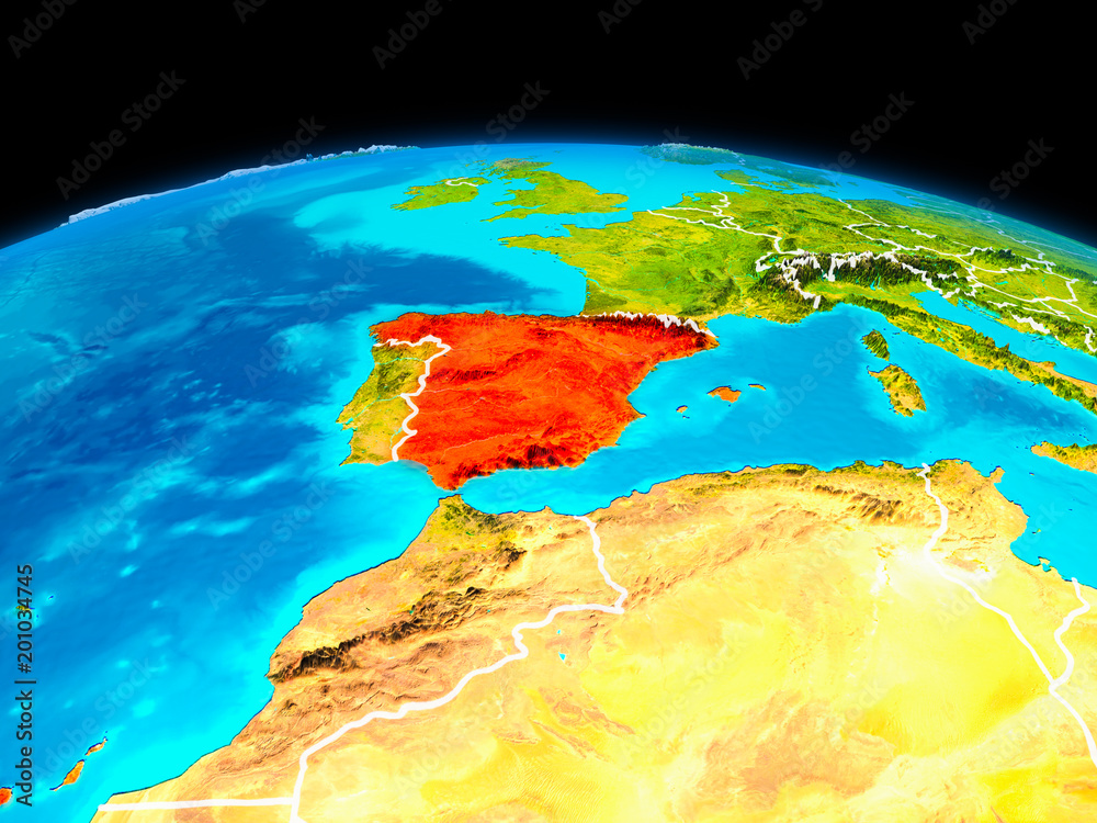 Spain in red