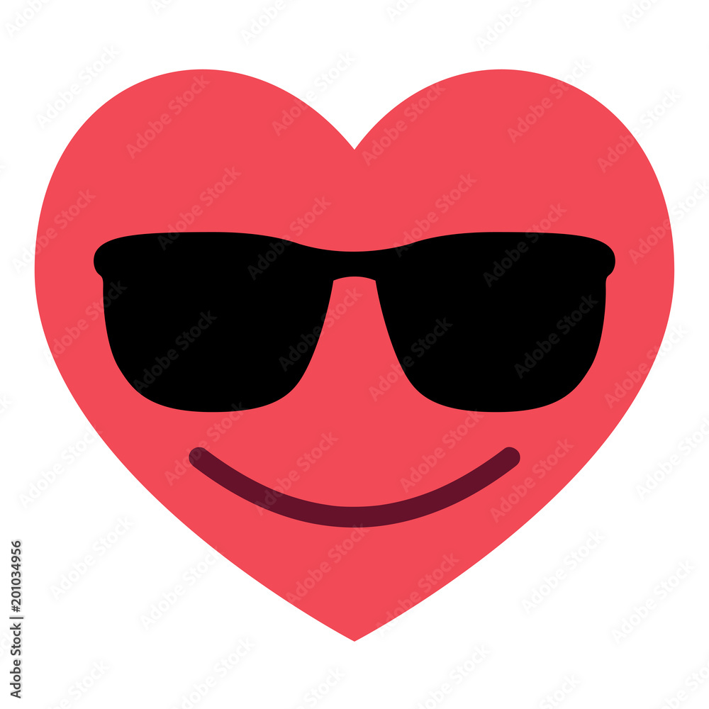 Herz Emoji cool - Sonnenbrille Stock Vector | Adobe Stock