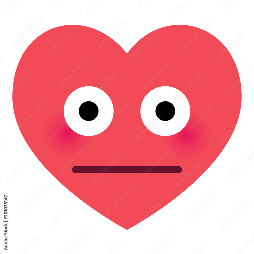 Herz Emoji peinlich berührt Stock Vector Adobe Stock