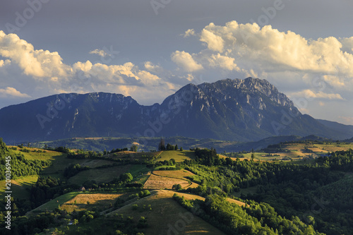 Amazing sunset with spectacular summer landscape, Transylvania, Romania, Europe