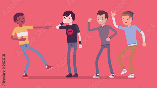 Teenager boy bullying and reaction