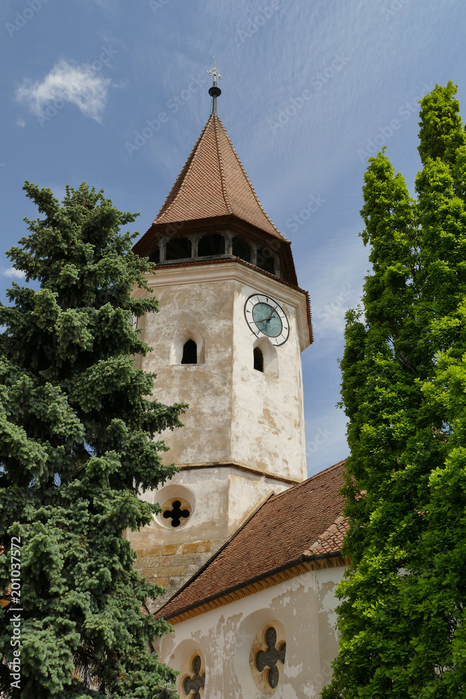 Romania, church tower of the fortified church Prejmer