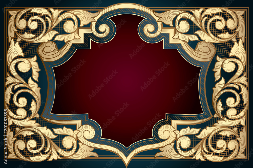 Golden ornate decorative design Golden ornate decorative design