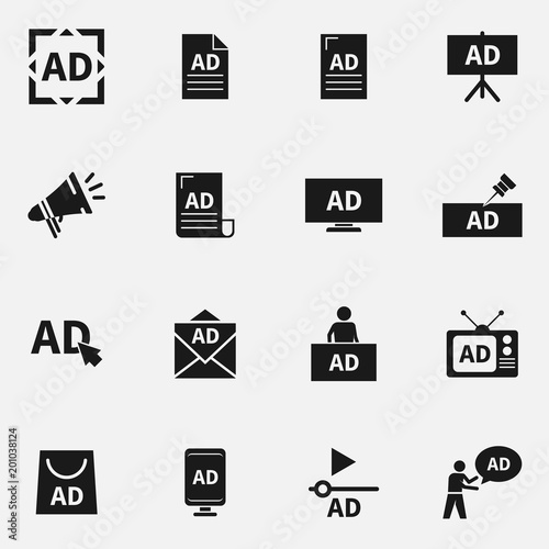 Set of advertisement vector icons.