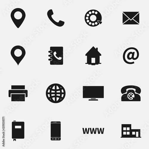 Set of business card vector icons.