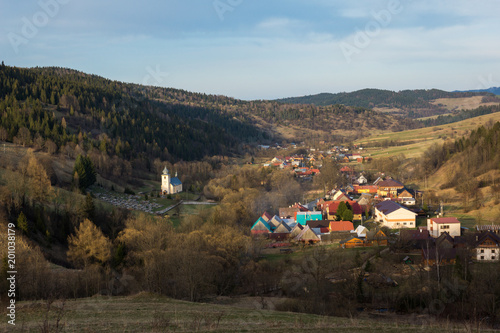 Osturnia village at spring in Tatra mountains, Slovakia