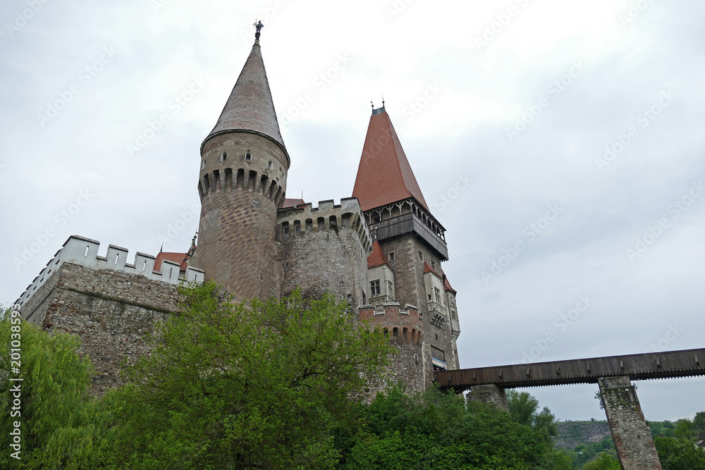 Fototapeta premium Romania, Hunedoara Castle, Castelul Corvinilor or Castelul Huniazilor, Transylvania