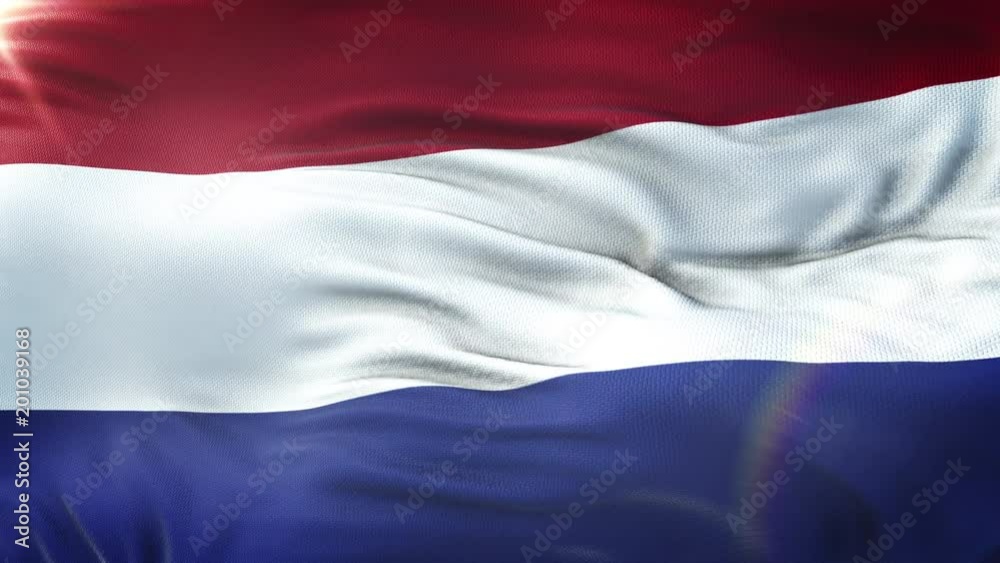 Flag of the Netherlands waving in the wind. Seamless loop with highly detailed fabric texture. Loop ready in 4K resolution. Flag of the Netherlands waving in the wind. Seamless loop with highly detailed fabric texture. Loop ready in 4K resolution.