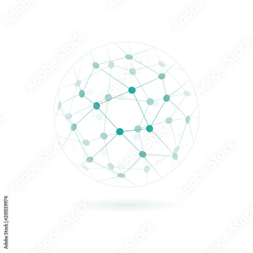 Global technology or social network icon. Vector illustration