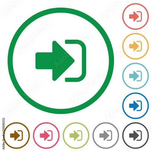 Sign in flat icons with outlines