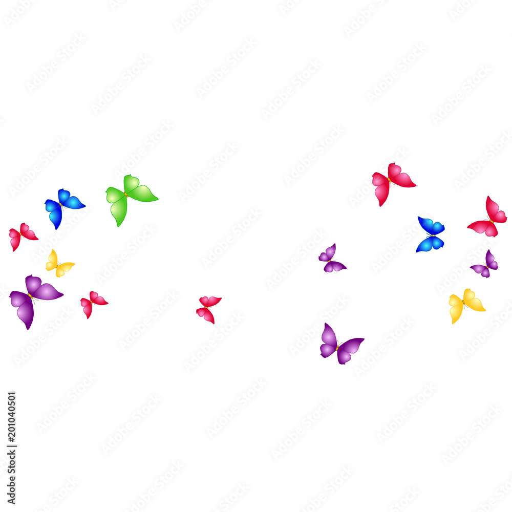 Summer Background with Colorful Butterflies. Simple Feminine Pattern for Card, Invitation, Print. Trendy Decoration with Beautiful Butterfly Silhouettes. Vector Background with Moth Summer Background with Colorful Butterflies. Simple Feminine Pattern for Card, Invitation, Print. Trendy Decoration with Beautiful Butterfly Silhouettes. Vector Background with Moth