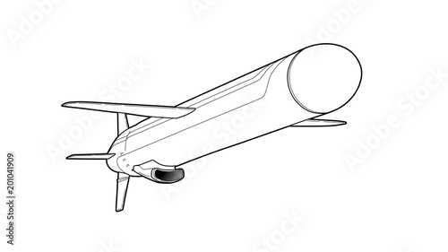 Cruise missile. Vector illustration.