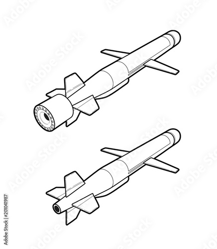 Cruise missile. Vector illustration.