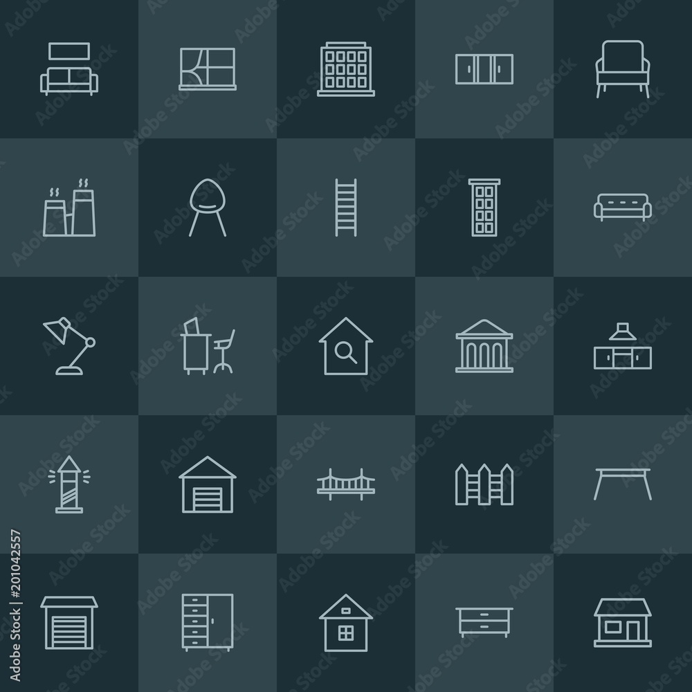 Modern Simple Set of buildings, furniture Vector outline Icons. ..Contains such Icons as comfortable, architecture, business, real, sofa and more on dark background. Fully Editable. Pixel Perfect. Modern Simple Set of buildings, furniture Vector outline Icons. ..Contains such Icons as comfortable, architecture, business, real, sofa and more on dark background. Fully Editable. Pixel Perfect.
