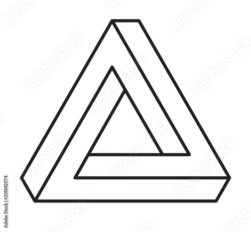 Vector Penrose triangle on white background