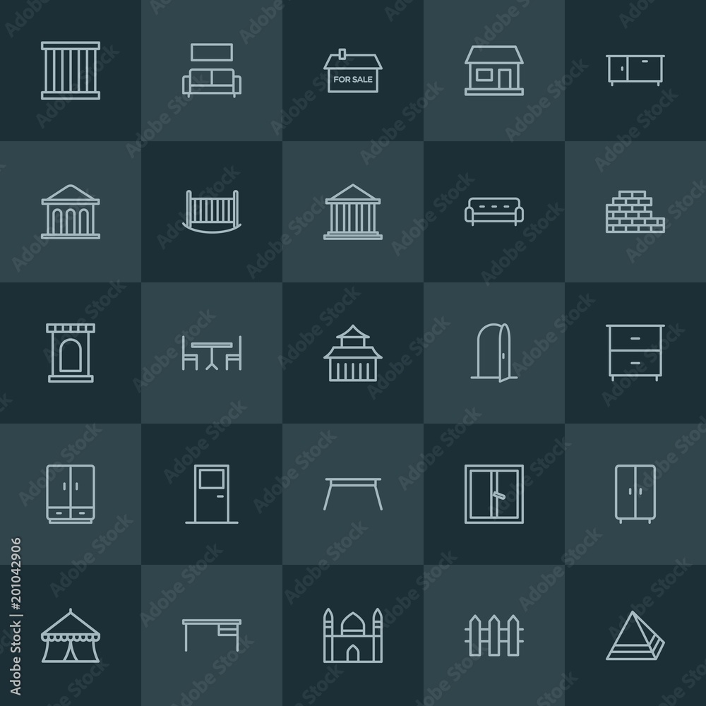 Modern Simple Set of buildings, furniture Vector outline Icons. ..Contains such Icons as criminal, egypt, house, entertainment, show and more on dark background. Fully Editable. Pixel Perfect. Modern Simple Set of buildings, furniture Vector outline Icons. ..Contains such Icons as criminal, egypt, house, entertainment, show and more on dark background. Fully Editable. Pixel Perfect.