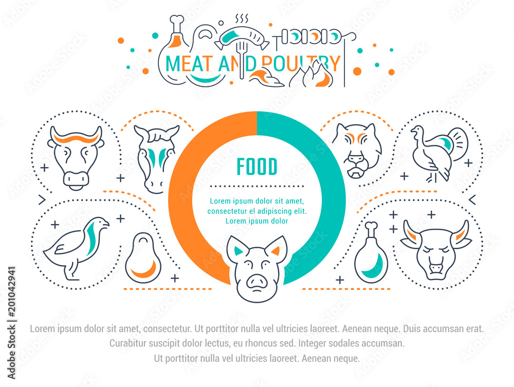 Website Banner and Landing Page of Meat and Poultry. Website Banner and Landing Page of Meat and Poultry.