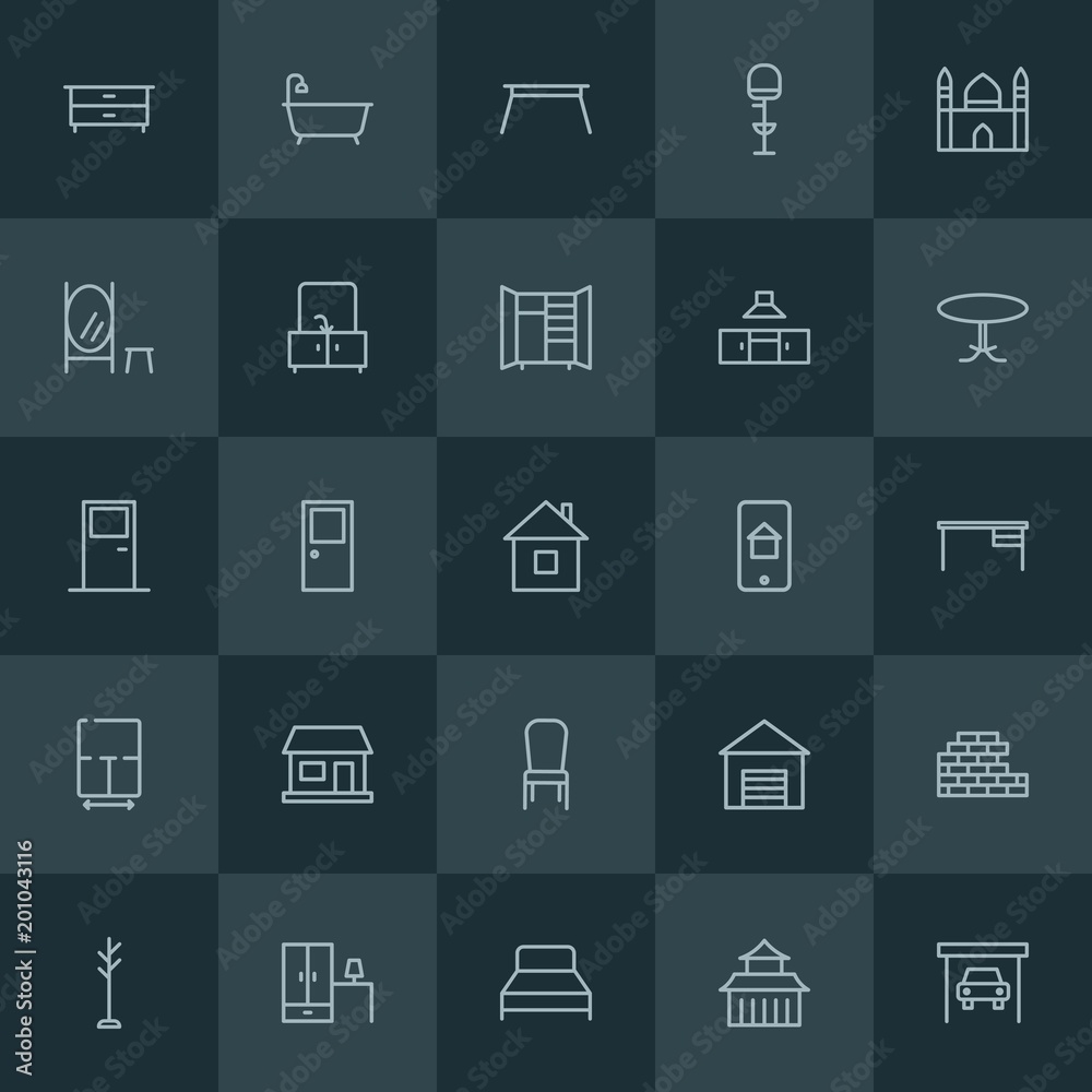 Modern Simple Set of buildings, furniture Vector outline Icons. ..Contains such Icons as room, coat, building, entrance, bath, bathtub and more on dark background. Fully Editable. Pixel Perfect. Modern Simple Set of buildings, furniture Vector outline Icons. ..Contains such Icons as room, coat, building, entrance, bath, bathtub and more on dark background. Fully Editable. Pixel Perfect.