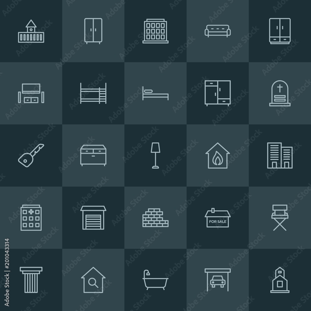Modern Simple Set of buildings, furniture Vector outline Icons. ..Contains such Icons as real, mechanic, church, pillar, wooden, building and more on dark background. Fully Editable. Pixel Perfect. Modern Simple Set of buildings, furniture Vector outline Icons. ..Contains such Icons as real, mechanic, church, pillar, wooden, building and more on dark background. Fully Editable. Pixel Perfect.