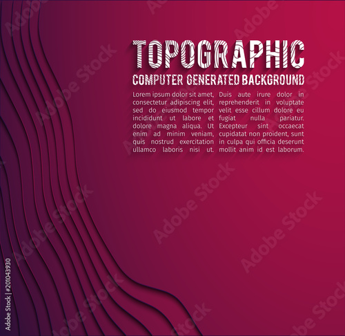 Colorful paper cutout. Paper cut banner concept. Paper carve blue gradient for card poster brochure flyer design in blue colors. 3d topography relief.
