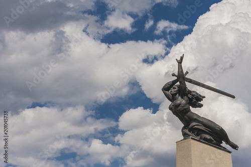 Obraz na płótnie WARSAW, POLAND - 4 JULY, 2017: Nike- Monument to the Heroes of Warsaw by Marian