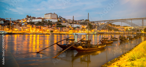 Oporto bridge with boat