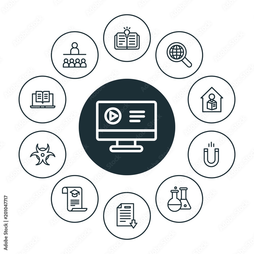 science, education Infographic Circle outline Icons Set. Contains such Icons as stipend, web, science, magnetism, field, student, ebook, research and more. ..Fully Editable. Pixel Perfect.. science, education Infographic Circle outline Icons Set. Contains such Icons as stipend, web, science, magnetism, field, student, ebook, research and more. ..Fully Editable. Pixel Perfect..