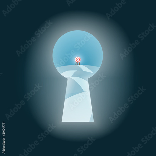 Look to Goal Target Opportunity Through the Door Keyhole view.