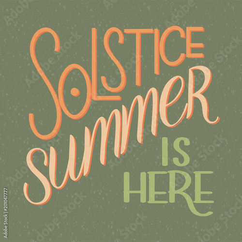 Summer solstice lettering. Elements for invitations, posters, greeting cards
