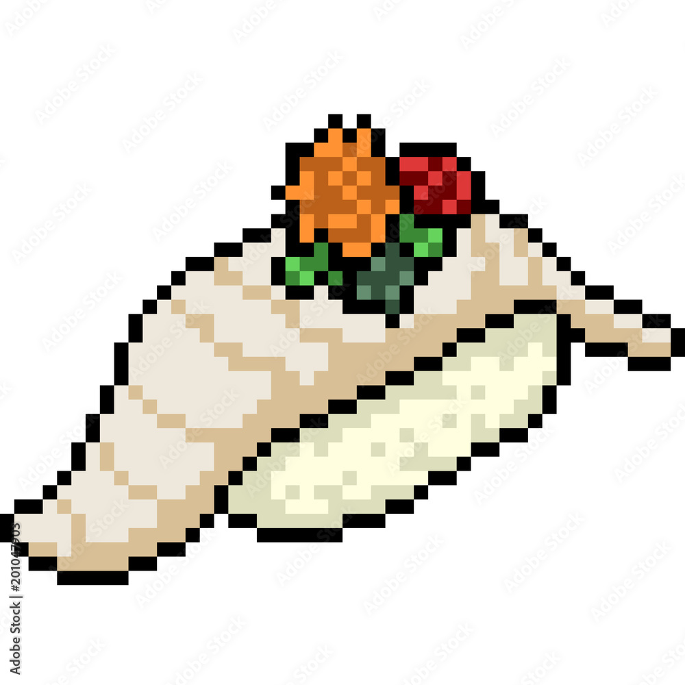 vector pixel art sushi