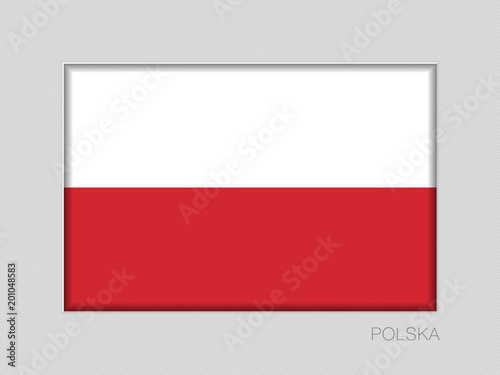Free Download Flag of Poland. National Ensign Aspect Ratio 2 to 3 on Gray. Written in Polish - GFXLoad