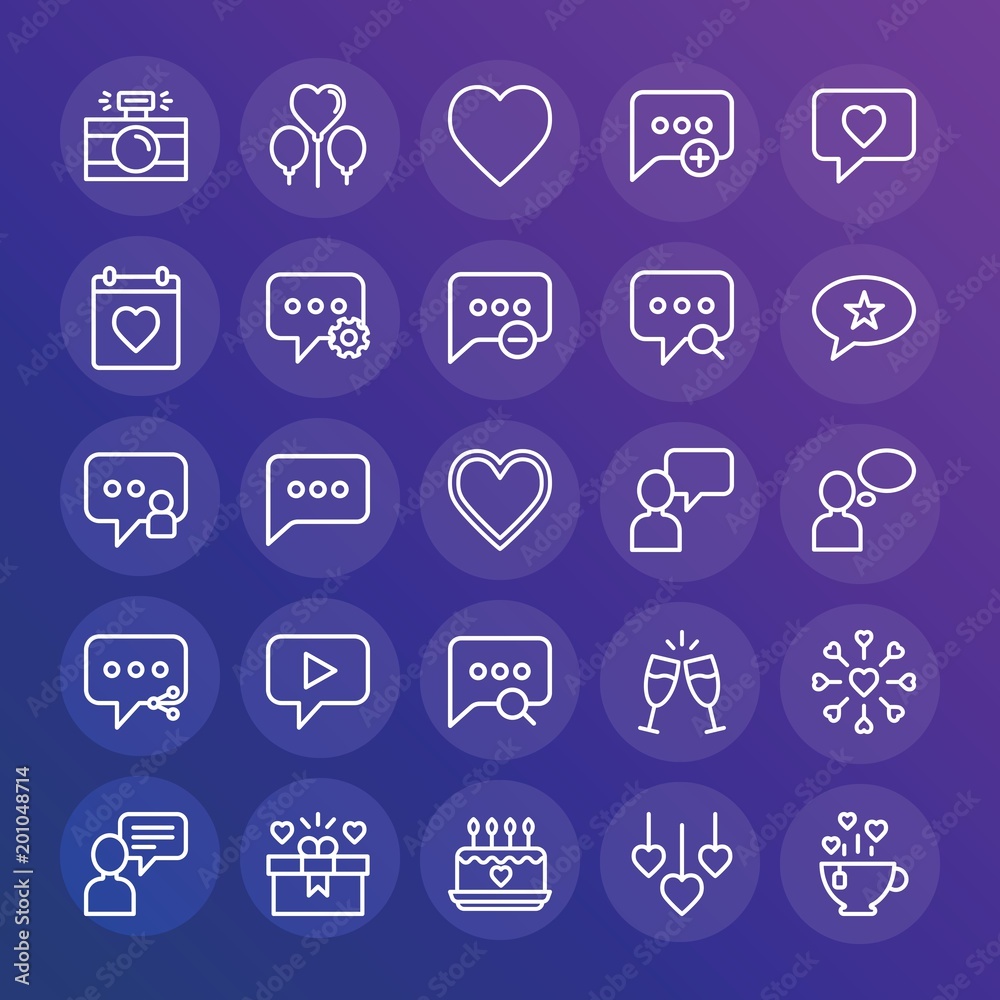 Modern Simple Set of chat and messenger, valentine Vector outline Icons. ..Contains such Icons as cup, holiday, vector, drink, heart and more on gradient background. Fully Editable. Pixel Perfect. Modern Simple Set of chat and messenger, valentine Vector outline Icons. ..Contains such Icons as cup, holiday, vector, drink, heart and more on gradient background. Fully Editable. Pixel Perfect.