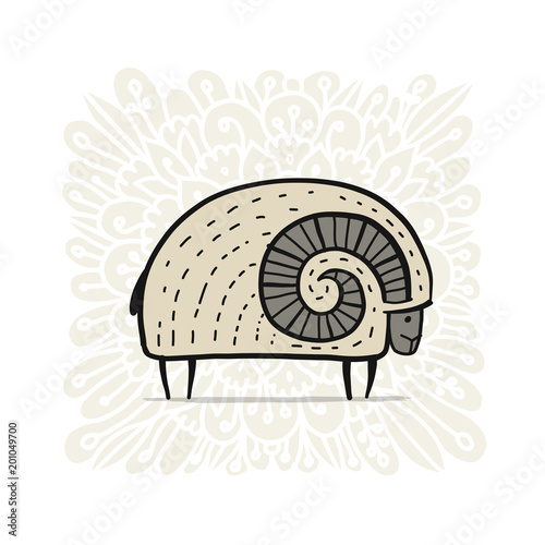 Cute ram  simple sketch for your design