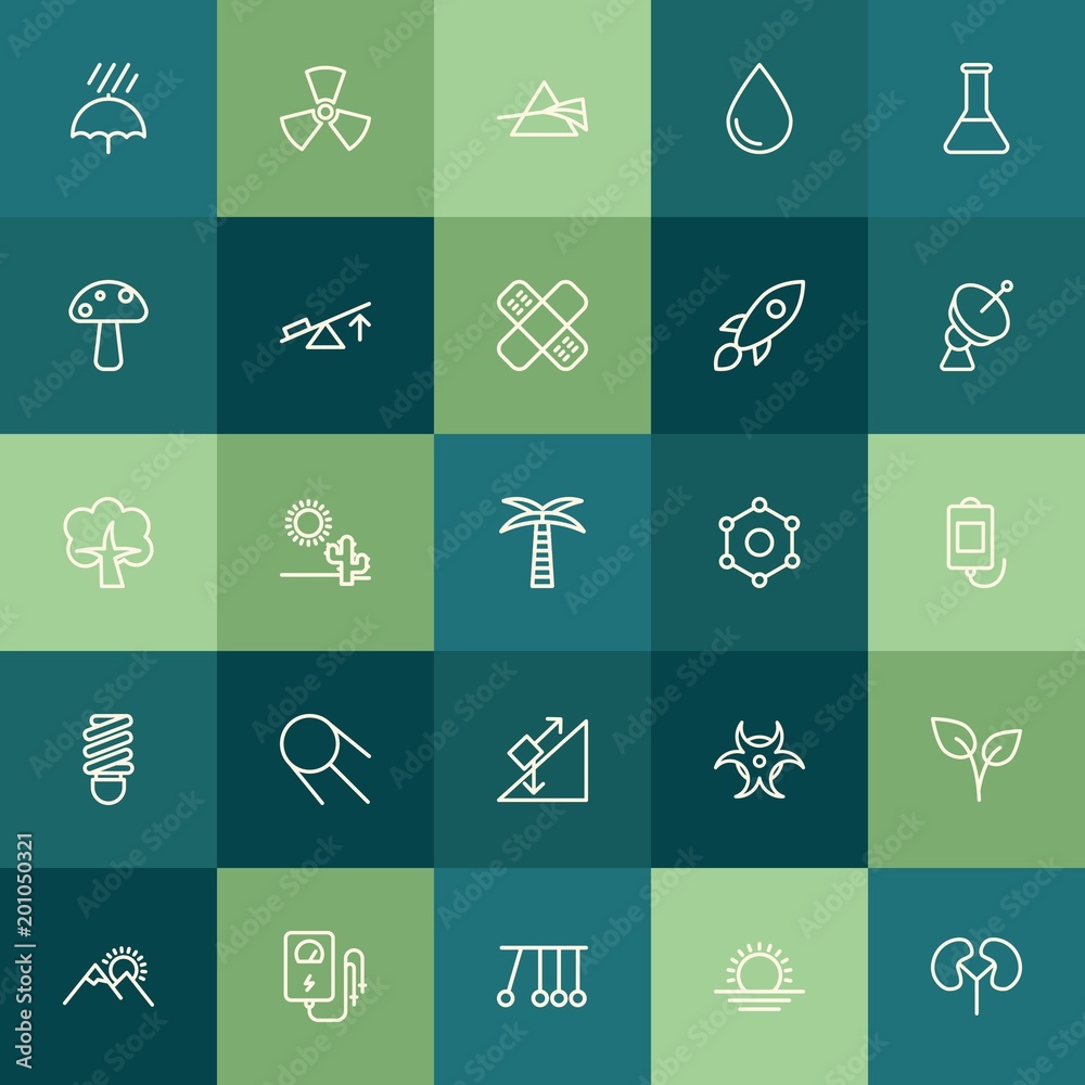Modern Simple Set of health, science, nature Vector outline Icons. ..Contains such Icons as rain,  water,  hazard,  wet,  liquid,  colorful and more on green background. Fully Editable. Pixel Perfect.