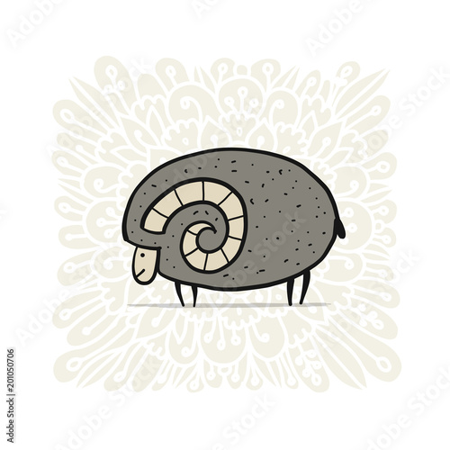 Cute ram  simple sketch for your design