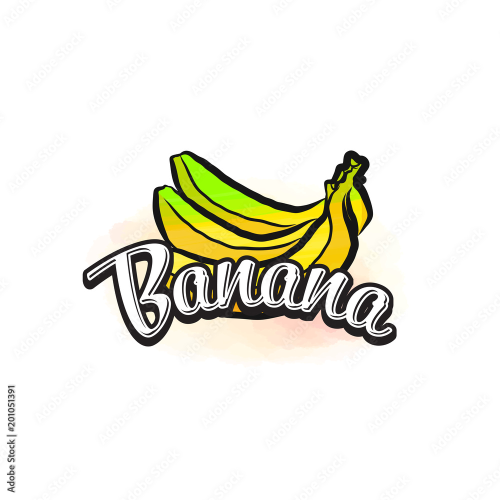 Banana colorful label sign Banana colorful label sign