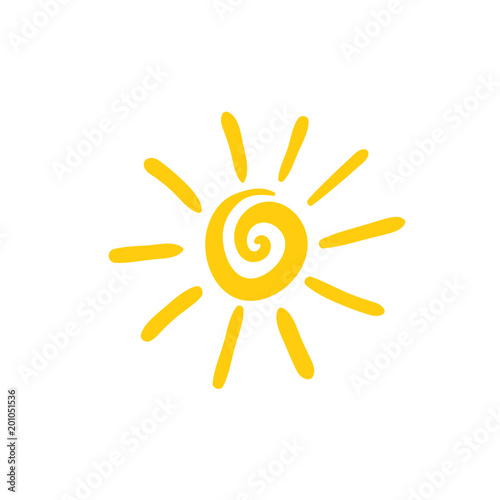 Sun spiral icon, hand drawn