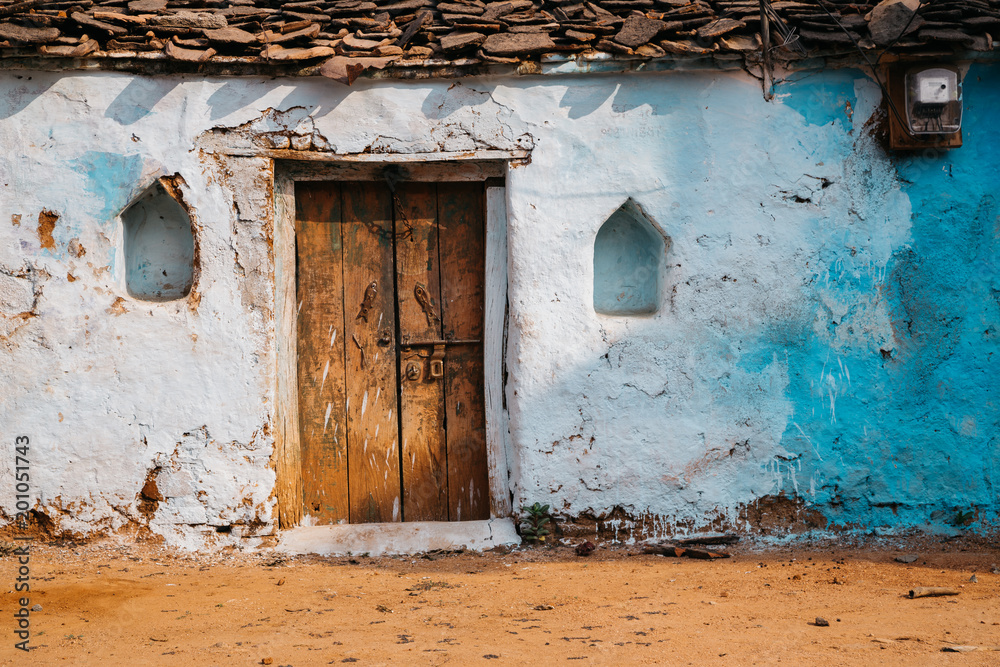 Old traditional house exterior in India