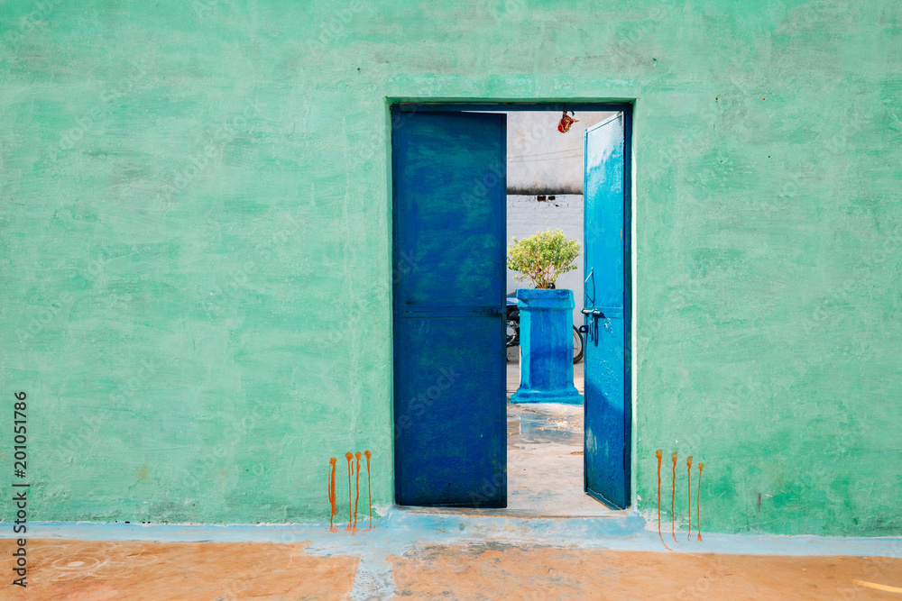 Colorful house exterior in India