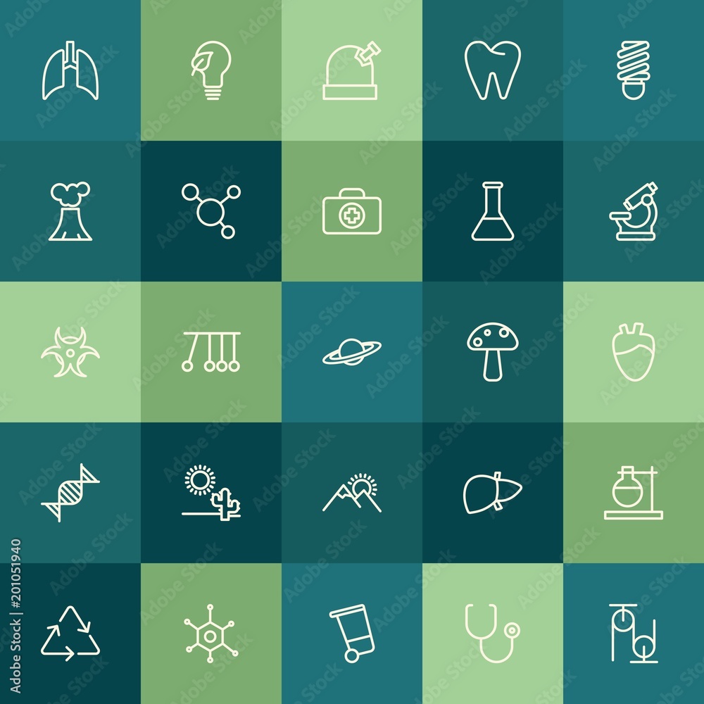 Modern Simple Set of health, science, nature Vector outline Icons. ..Contains such Icons as observatory, white, research, chemical, bin and more on green background. Fully Editable. Pixel Perfect. Modern Simple Set of health, science, nature Vector outline Icons. ..Contains such Icons as observatory, white, research, chemical, bin and more on green background. Fully Editable. Pixel Perfect.
