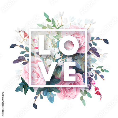 Vector square botanical fra...