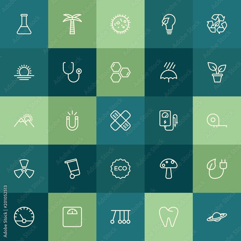Modern Simple Set of health, science, nature Vector outline Icons. ..Contains such Icons as universe, save, lab, chemical, green, leaf and more on green background. Fully Editable. Pixel Perfect. Modern Simple Set of health, science, nature Vector outline Icons. ..Contains such Icons as universe, save, lab, chemical, green, leaf and more on green background. Fully Editable. Pixel Perfect.