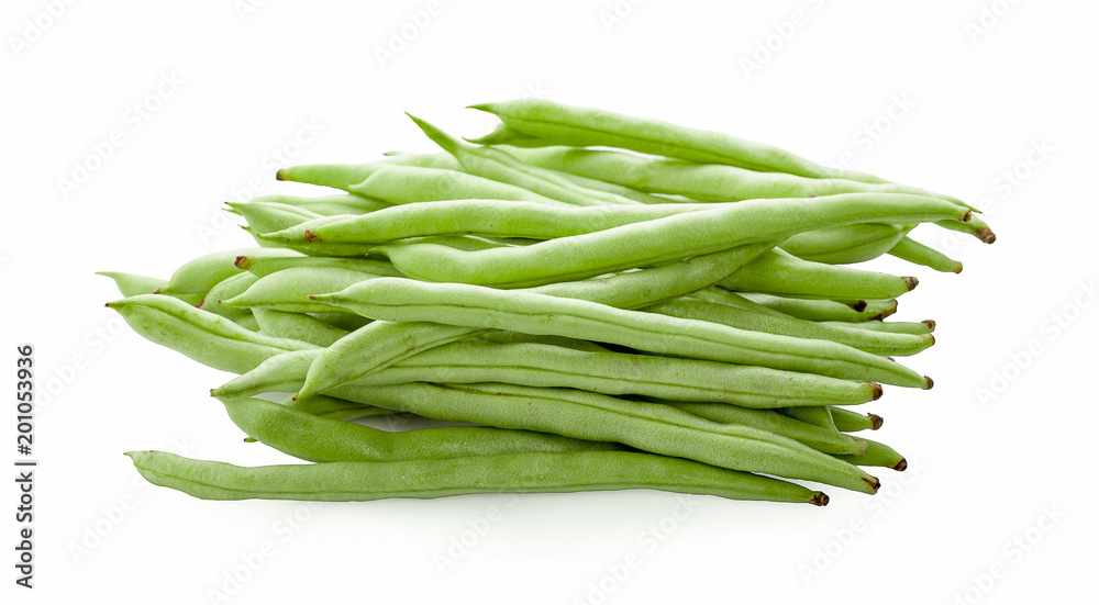 Green beans isolated on a white background Green beans isolated on a white background